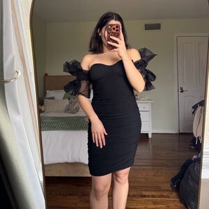 Elegant Black Off-Shoulder Dress